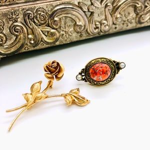 Vintage Original by Robert Pin & Gold Flower Brooch